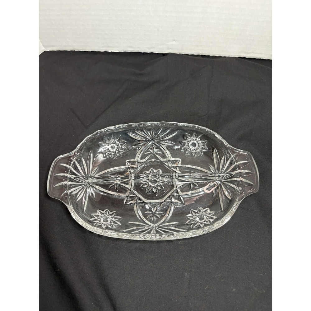 Vintage Anchor Hocking Star of David Divided Relish Dish